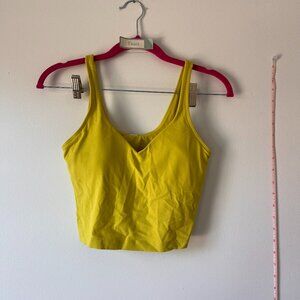 Lululemon Chartreuse Cropped Tank Top | Built-In Bra | Size 4